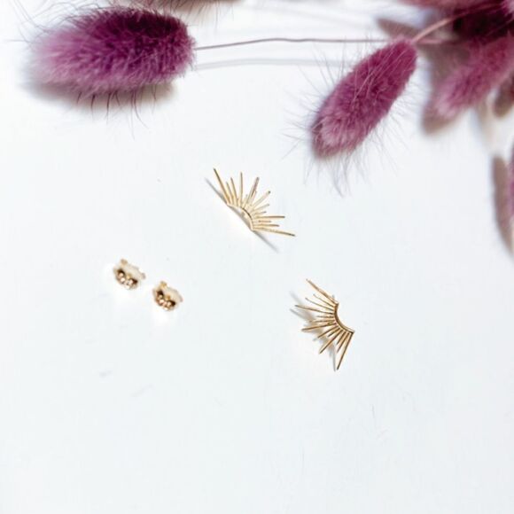 Sun radiant stud earrings #429 - Picture 2 of 6